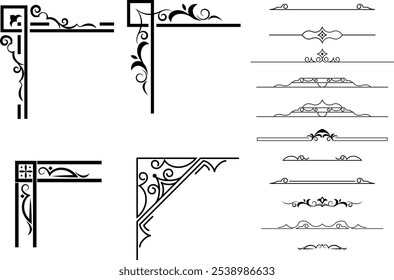vector frames black on a white background, dividers