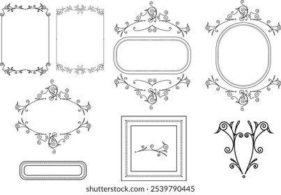 vector frames black on a white background