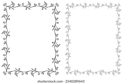 vector frames black on a white background