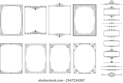 vector frames black on a white background