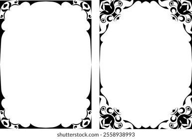 vector frames black on a white background