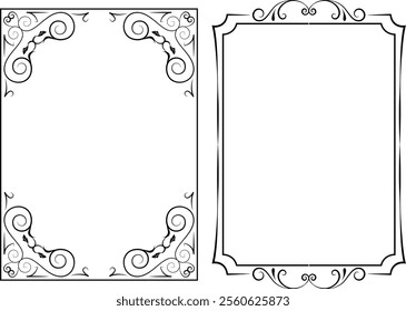 vector frames black on a white background