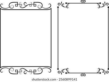 vector frames black on a white background