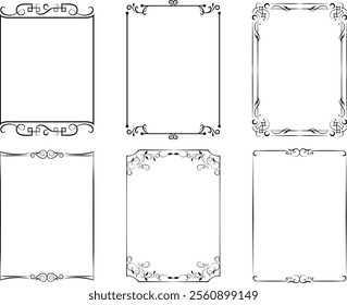 vector frames black on a white background