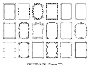 vector frames black on a white background
