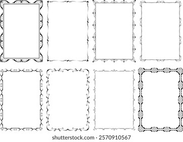 vector frames black on a white background