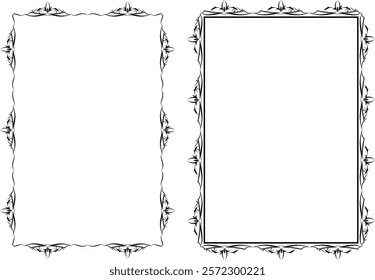 vector frames black on a white background