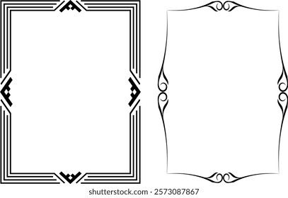 vector frames black on a white background