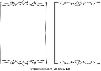 vector frames black on a white background, vintage
