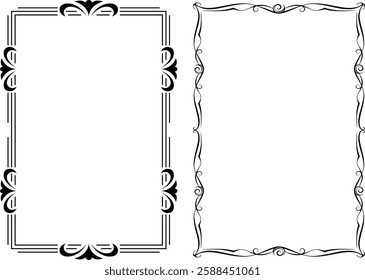 vector frames black on a white background, vintage
