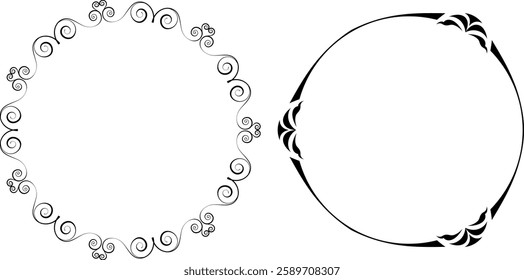vector frames black on a white background, vintage
