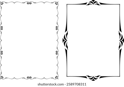 vector frames black on a white background, vintage
