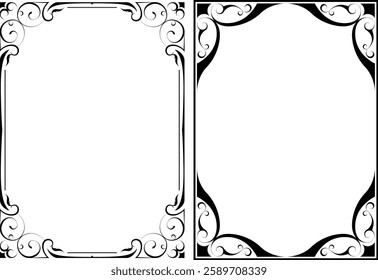 vector frames black on a white background, vintage
