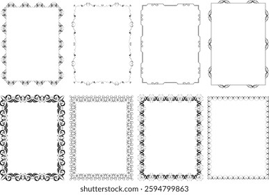 vector frames black on a white background