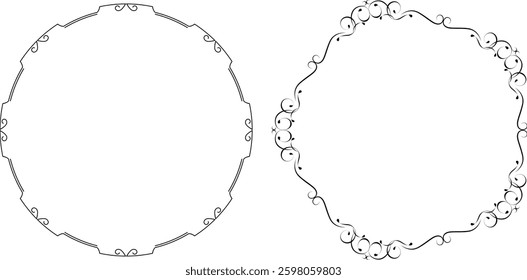 vector frames black on a white background