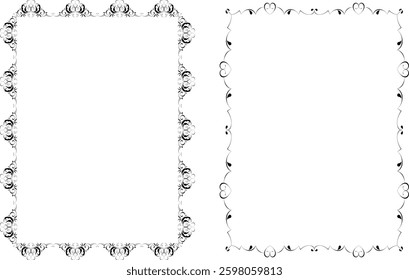 vector frames black on a white background