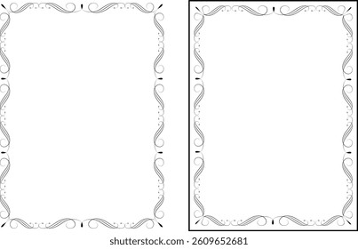 vector frames black on a white background