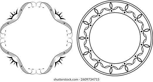 vector frames black on a white background