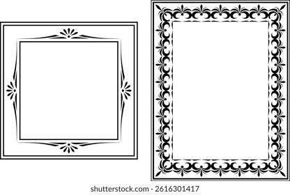 vector frames black on a white background