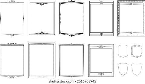 vector frames black on a white background