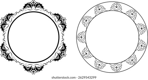 vector frames black on a white background, vintage