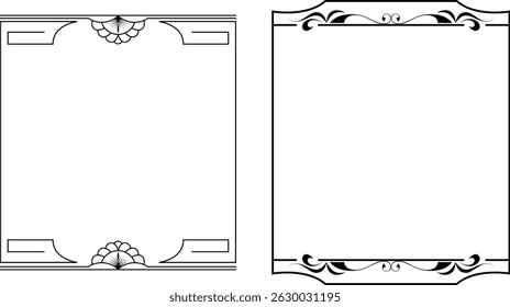 vector frames black on a white background, vintage