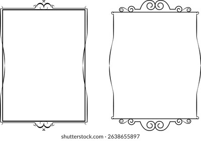 vector frames black on a white background, vintage