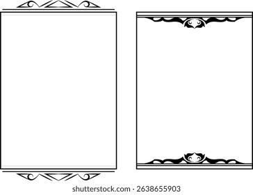 vector frames black on a white background, vintage