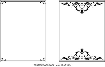 vector frames black on a white background, vintage