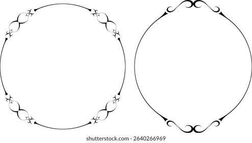 vector frames black on a white background, vintage