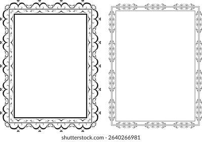 vector frames black on a white background, vintage
