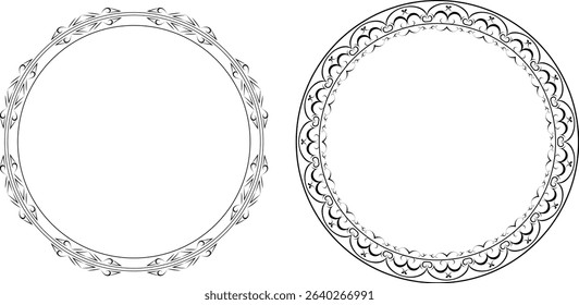 vector frames black on a white background, vintage