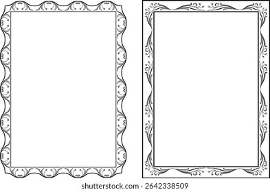 vector frames black on a white background
