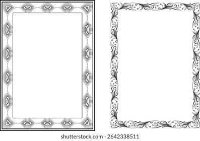 quadros de vetor pretos em um plano de fundo branco