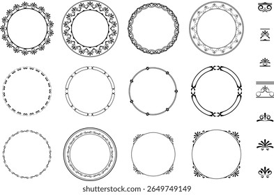 vector frames black on a white background