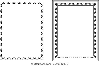 quadros de vetor pretos em um plano de fundo branco