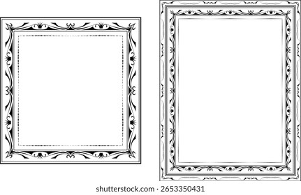 vector frames black on a white background