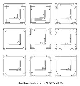 Vector frames borders art deco style decorative corner 