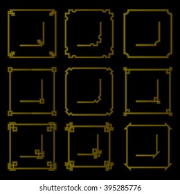 Vector frames borders art deco style