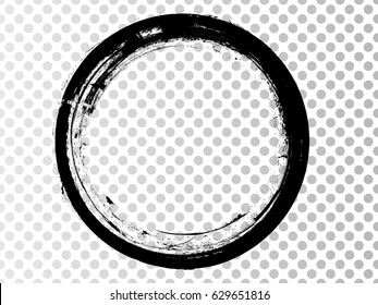 Vector Frames. circle for image. distress texture . Grunge Black and White borders isolated on the transparent background . Dirt effect . 