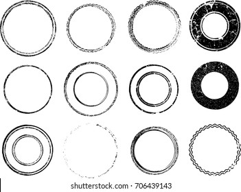 Vector Frames Circle Image Distress Texture Stock Vector (Royalty Free ...