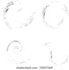 Vector Frames. circle for image. distress texture . Grunge Black and White borders isolated on background . Dirt effect . 