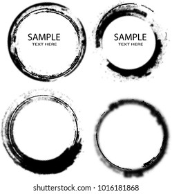 Vector Frames. circle label for image. distress stamp texture . Grunge Black borders isolated on the  background . Dirt effect . Round shapes for your design