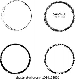 Vector Frames. circle label for image. distress stamp texture . Grunge Black borders isolated on the  background . Dirt effect . Round shapes for your design