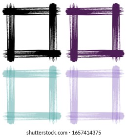 
Vector frames. Grunge brush strokes