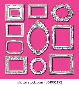 Vector Frames Hand Drawn Picture Frames Stock Vector (Royalty Free ...