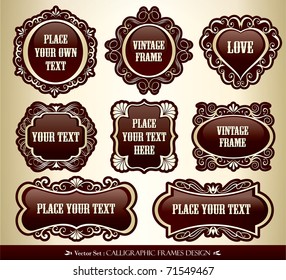 Vector frames and ornamental Easy to scale and edit. All pieces are separated.