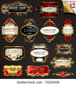 Vector frames and ornamental labels set. Easy to scale and edit. All pieces are separated.