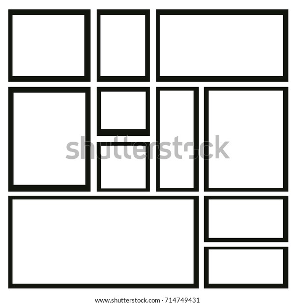 Vector Frames Photo Collage Stock Vector (royalty Free) 714749431 