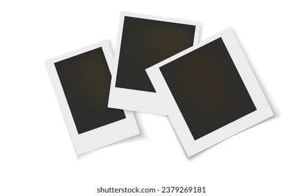 Vector Frames: Realistic Photo Templates with Shadows. Vintage Card Set for Stock Use. Vector Illustratios on transparent background.